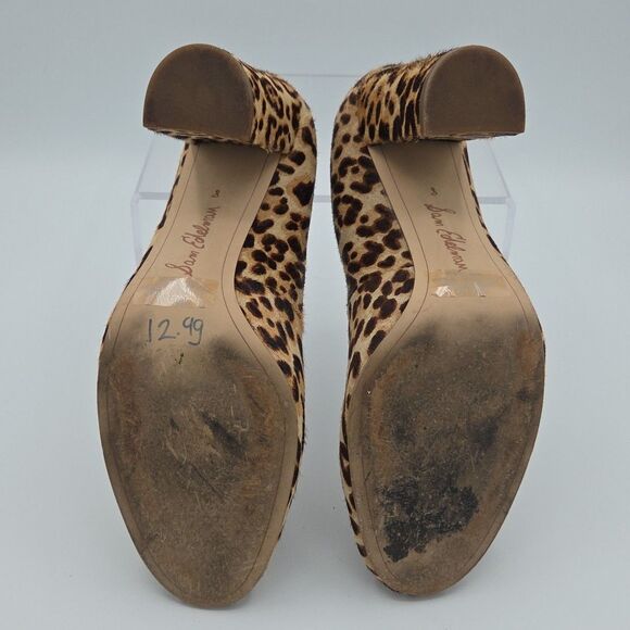 Sam Edelman women's leather & calf hair block heel Stillson pumps size 8 EUC - Picture 7 of 8